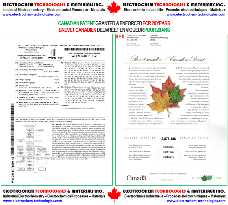 ELECTROCHEM TECHNOLOGIES & MATERIALS INC. - VanadiumCorp-Electrochem Processing Technology (VEPT)