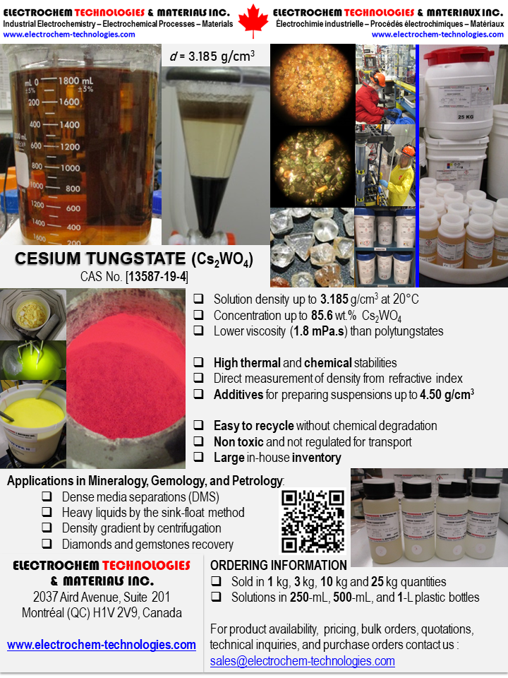 Cesium tungstate - Heavy liquids